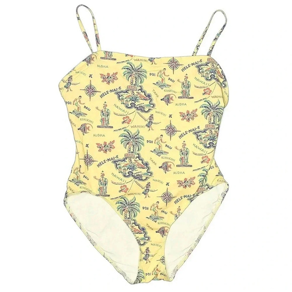Solid & Striped Women's The Gemma Oahu Print Hawaiian One Piece Swimsuit Size XL - Picture 4 of 10